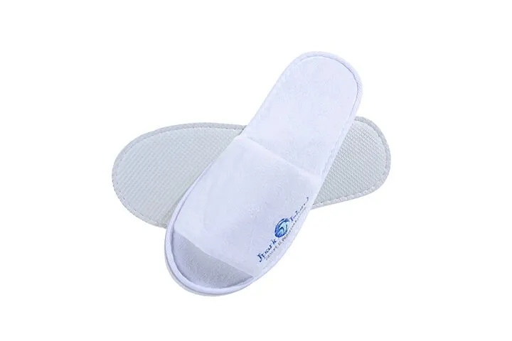 Hotel Slippers 12 Disposable EVA Sole Open Toe Terry Towel Hotel Slippers